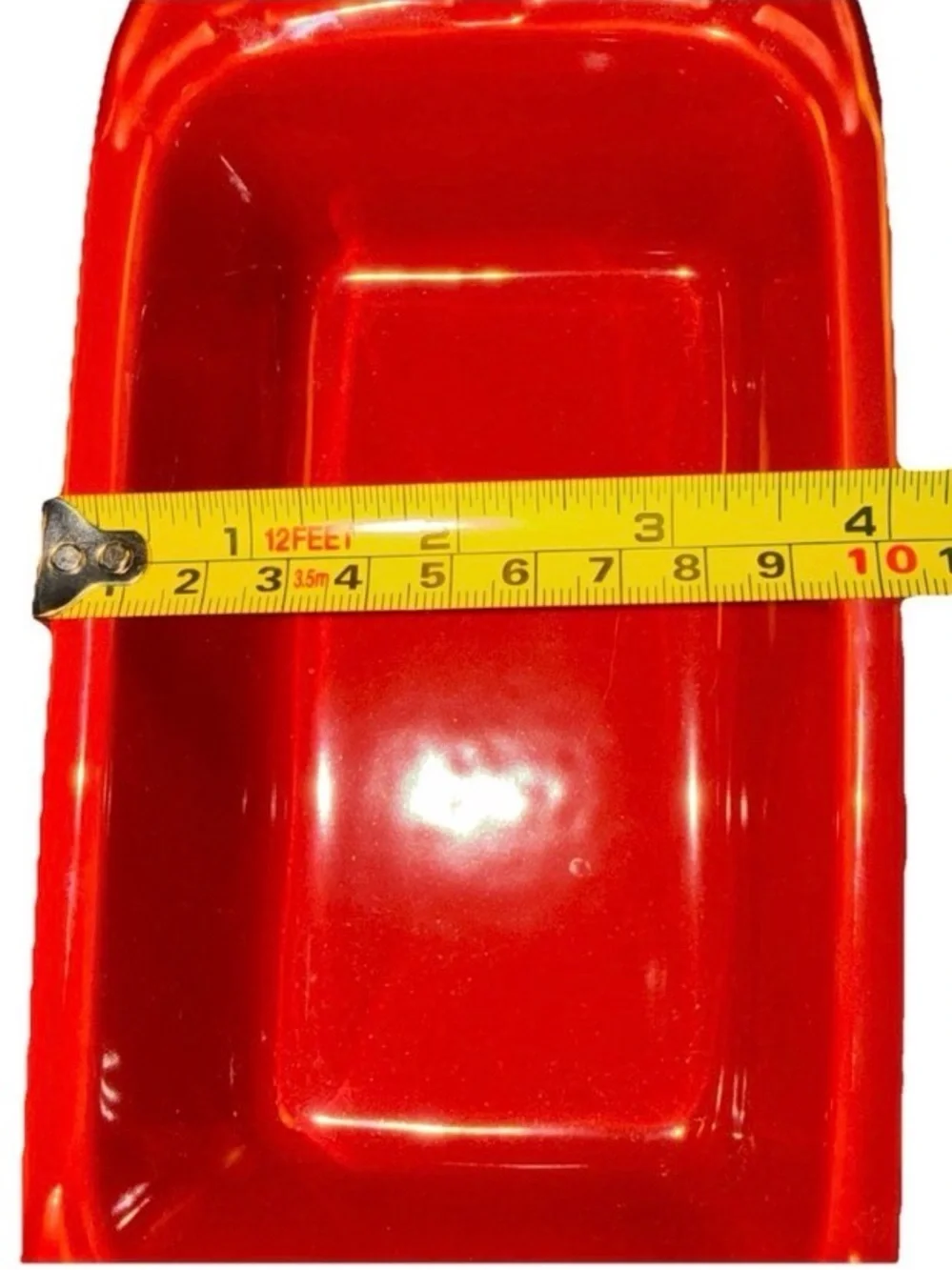 Longaberger Pottery Mini Loaf Bread Pan Baking Tomato Red Woven Traditions